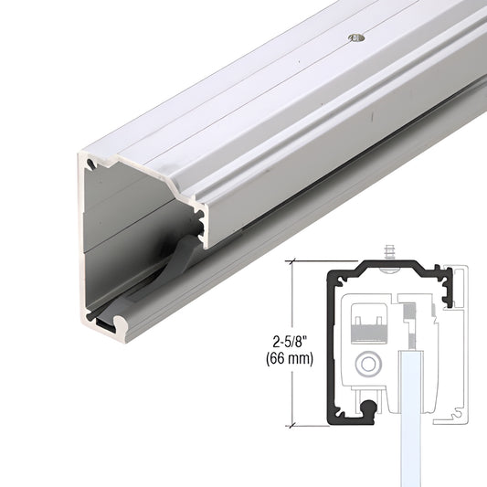 CRL3960A satin anodized aluminum 118 in top track for sliding glass doors - extruded profile with pre-drilled holes
