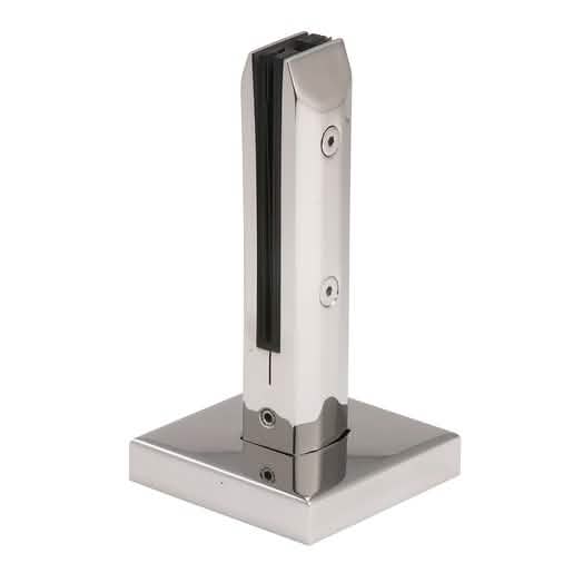 CRL Polished Stainless Frameless Windscreen Clamp - Sleek, Durable Surface Mount Solution.