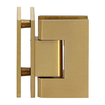 CRL Satin Brass Geneva 092 Series 90° Glass-to-Glass Hinge - Stylish and Durable Design