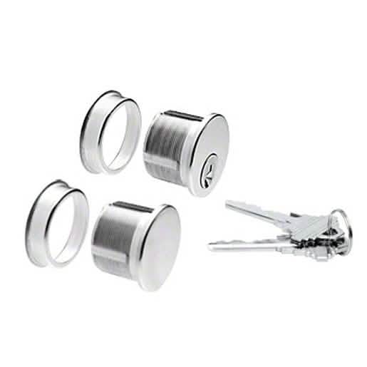 CRL Polished Stainless Keyed Cylinder and Dummy Combo - Secure, Stylish Door Hardware