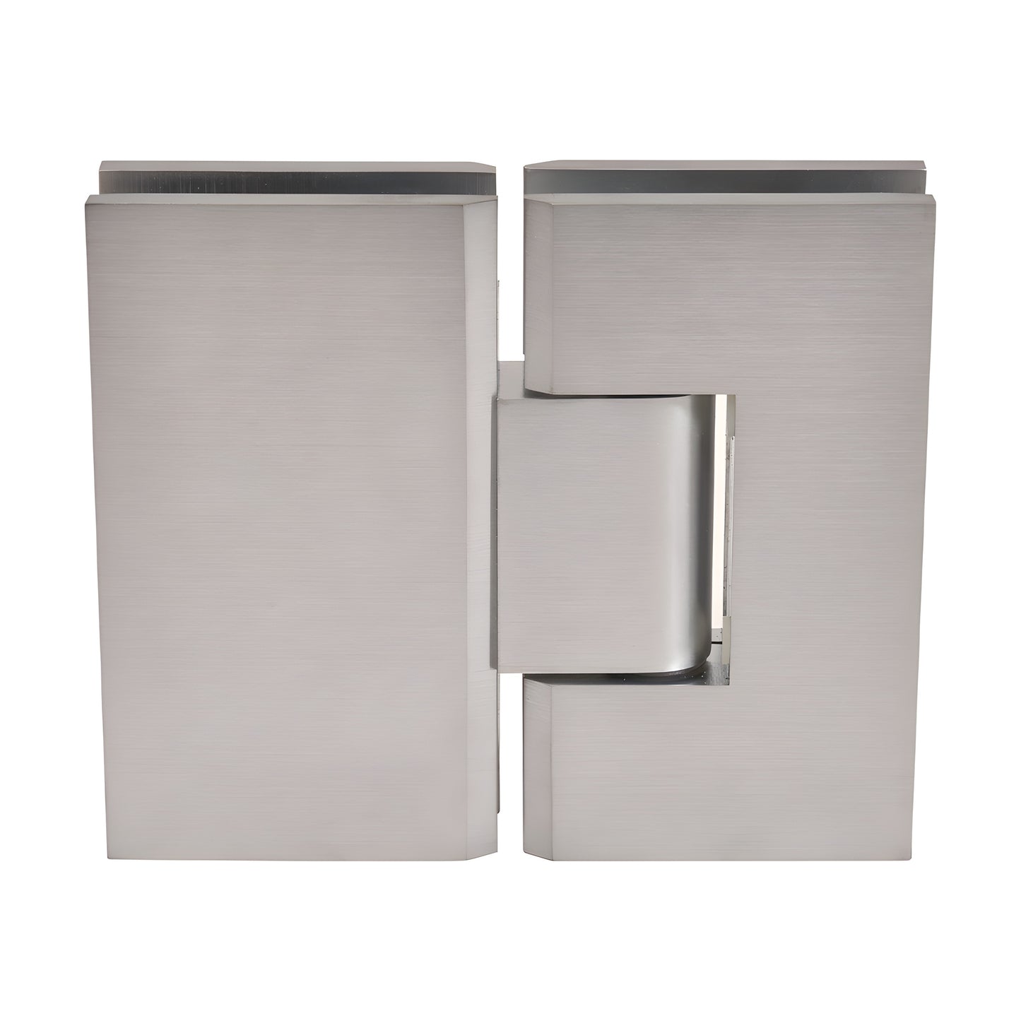 Brushed chrome Vienna glass-to-glass shower hinge V1E180BCH, brass, fits 3/8"-1/2" tempered glass.