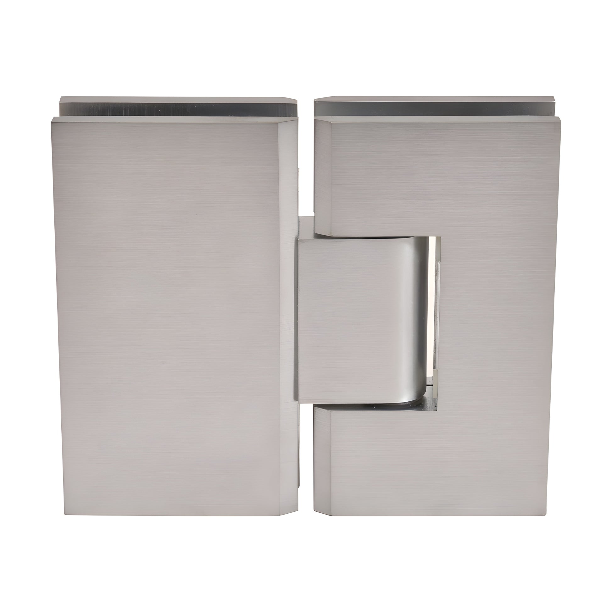 Brushed chrome Vienna glass-to-glass shower hinge V1E180BCH, brass, fits 3/8"-1/2" tempered glass.