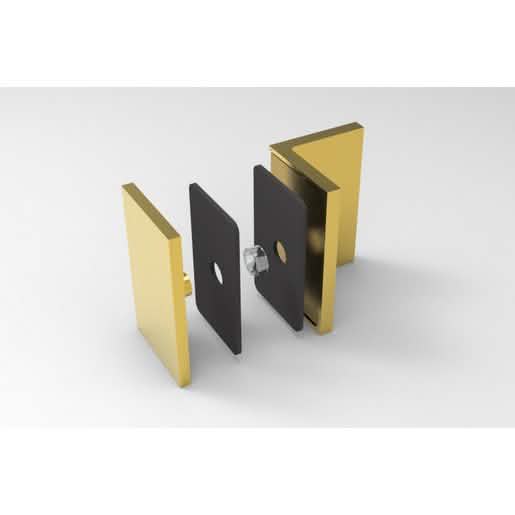 CRL Satin Brass Bellagio Series Wall Mount Bracket - Sleek, Durable, Modern Design