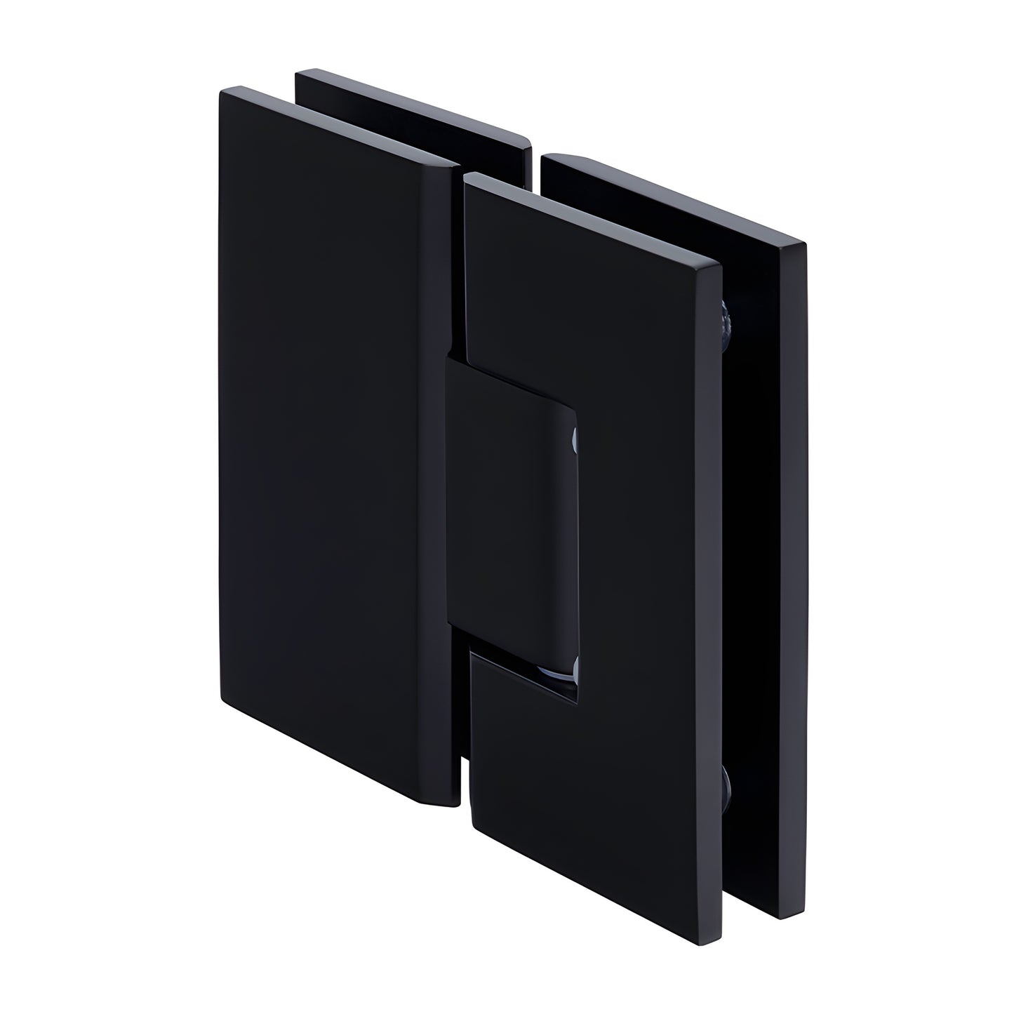 Matte black Vienna glass-to-glass shower hinge (V1E180MBL), solid brass, 180 swing for 10-12mm glass