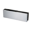 EUR201A aluminum patch fitting for frameless glass doors, top/bottom convertible, fits 3/8-1/2 in glass.