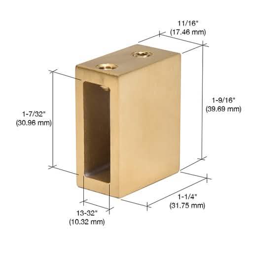 CRL Satin Brass Adjustable Height Track Holder Fitting for Wall - 2/Pack, elegant finish