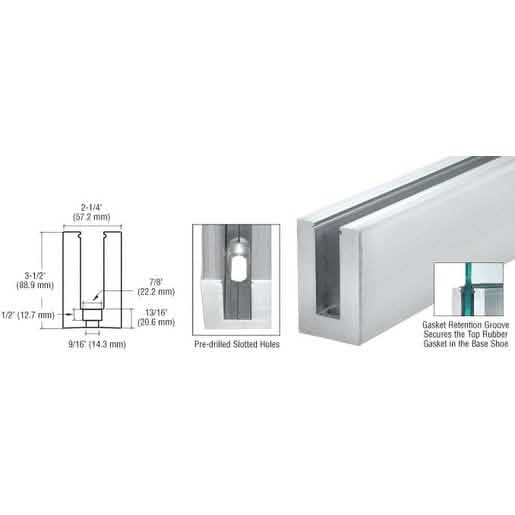 CRL Mill EGR Base Shoe for 1/2" Glass Railing - Sleek, Durable, Modern Design