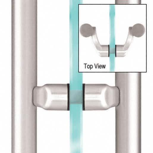 CRL Polished Stainless Offset Mount Mid-Post for Ladder Pulls - Sleek, Durable Design