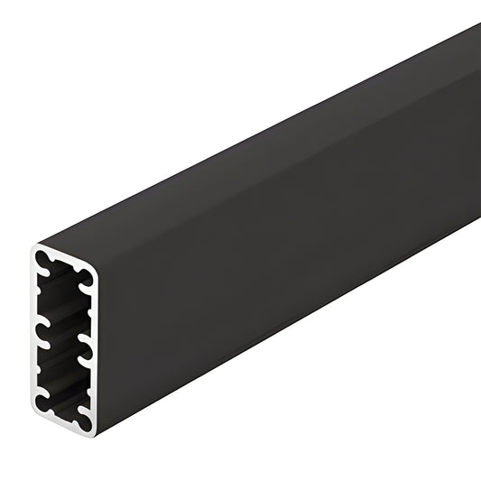Matte black extruded aluminum post HPT36BL, 36 in long, 2-3/8 x 1-1/8 in hollow profile