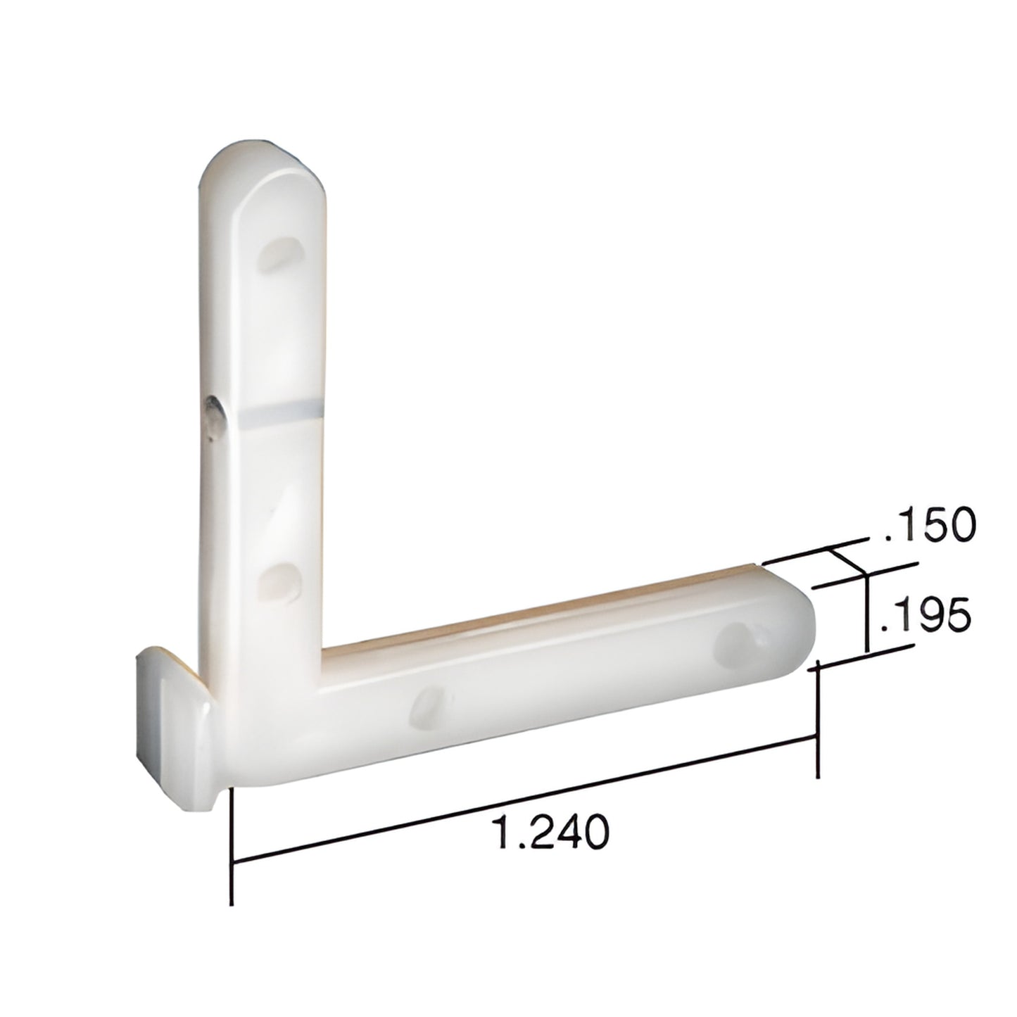 CK200K nylon storm-window corner key, white L-shaped insert - 1.240 leg, .150/.195 cross-section, pack of 20