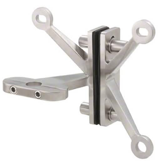CRL Left Hand 316 Brushed Stainless Steel Three Arm Fin Mount Pivot Bracket - Durable
