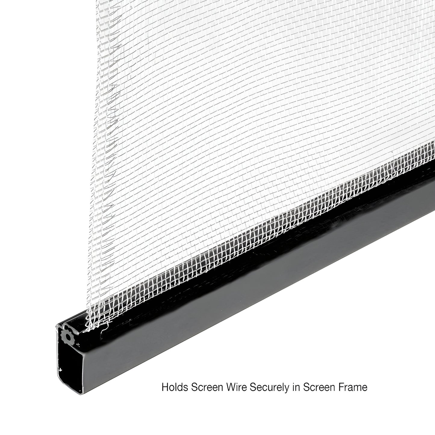 Black hollow-core vinyl screen spline on blue 500' spool, 0.12 in dia, SKU 5CBL120