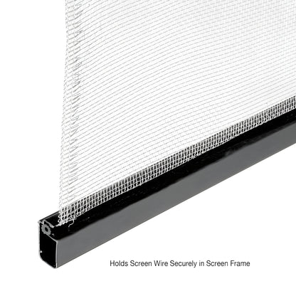 Black hollow core vinyl screen retainer spline on blue spool, serrated 0.155" diameter, 500' roll - SKU 5CBL155