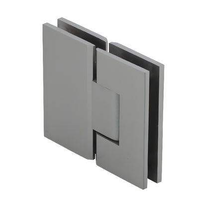 Brushed nickel Vienna glass-to-glass shower hinge, square design, solid brass - SKU V1E180BN