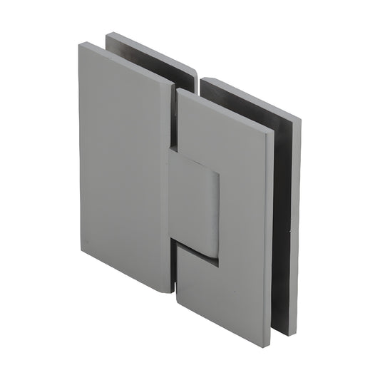 Brushed nickel Vienna glass-to-glass shower hinge, square design, solid brass - SKU V1E180BN