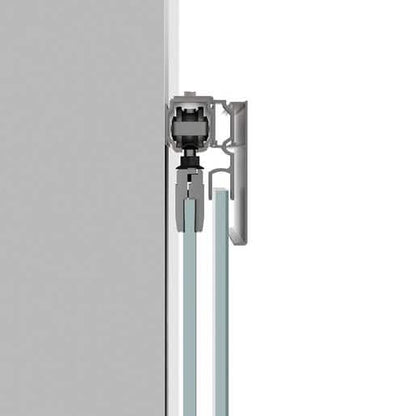 CRL70 Satin Anodized Sliding Door Kit - Single Door with Fixed Panel Wall Mount
