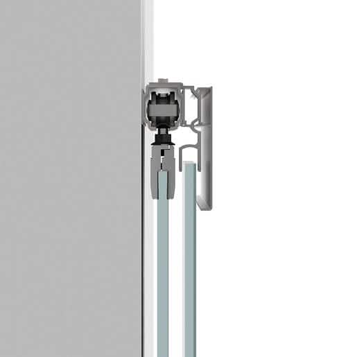 CRL70 Satin Anodized Sliding Door Kit - Single Door with Fixed Panel Wall Mount