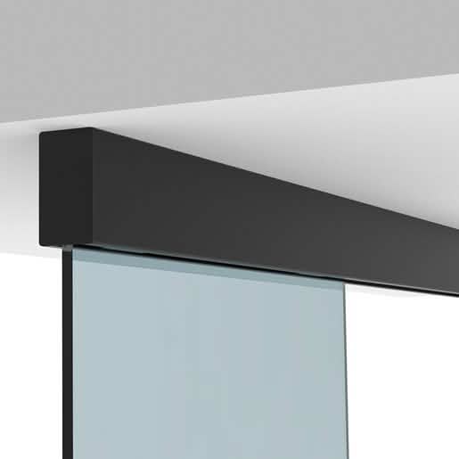 "CRL50 Matte Black Sliding Door Ceiling Mount Kit - Sleek, Modern Design for Stylish Homes