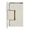 VCT037PN polished nickel solid-brass frameless shower door hinge, wall-mount, self-centering, supports up to 140 lb glass