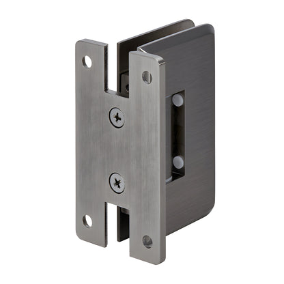 CRL Cologne glass shower hinge C0L037BN, brushed nickel brass hinge with beveled edges, self-centering pivot for 3/8-1/2" gla