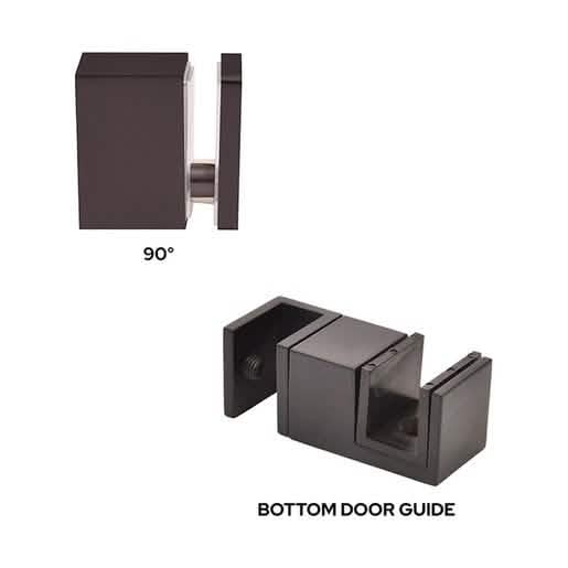 CRL Matte Black 90° Accessory Kit & Bottom Guide for Cavoli Sliding Shower Door System