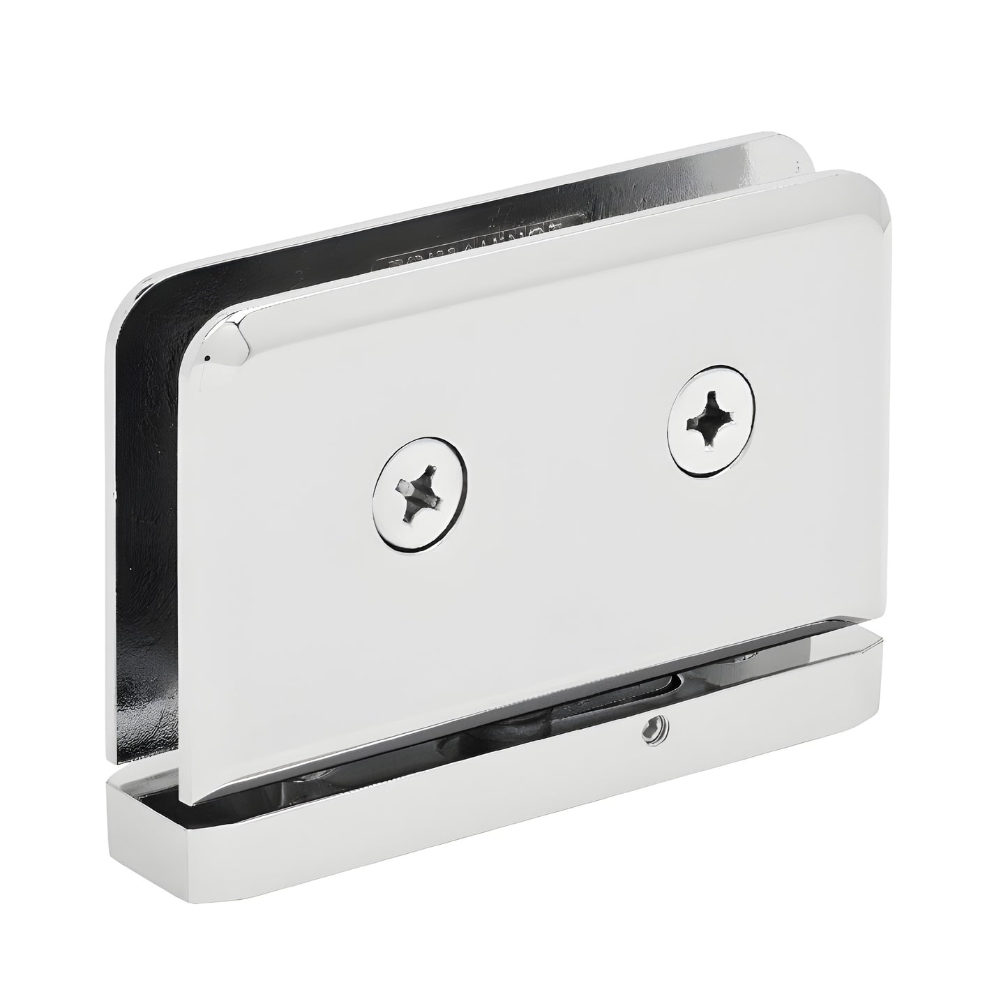 PPH301CH Prima adjustable brass shower hinge, polished chrome, beveled edge, self-centering pivot, head & sill mount.