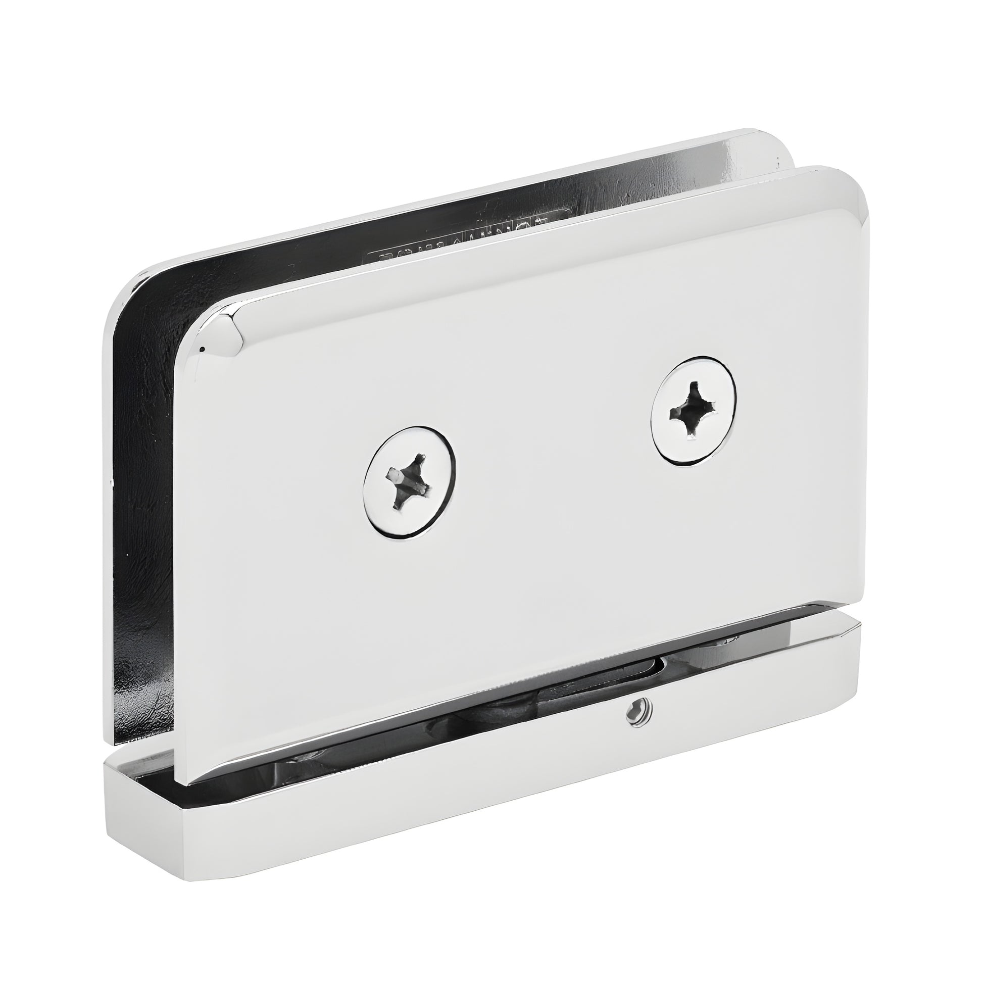 PPH301CH Prima adjustable brass shower hinge, polished chrome, beveled edge, self-centering pivot, head & sill mount.