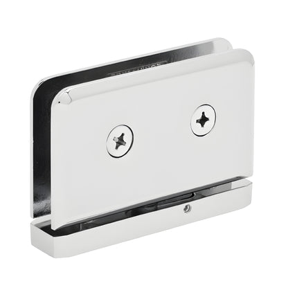 PPH301CH Prima adjustable brass shower hinge, polished chrome, beveled edge, self-centering pivot, head & sill mount.