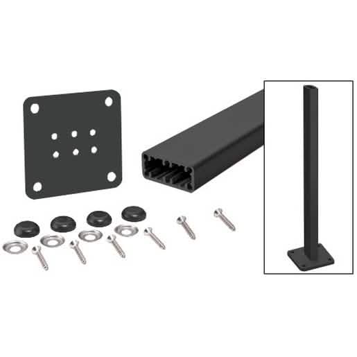 CRL Matte Black Trim-Line 36" Surface Mount Post Kit for sleek railing installations.