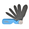 CRL FSSET five-piece blue plastic caulking spatula set with tempered flexible blades, snap-ring and compact holder.