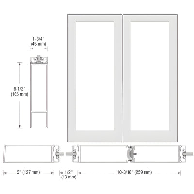 CRL-U.S. Aluminum 550 Wide Offset Stile White Kynar® Pair No-Prep