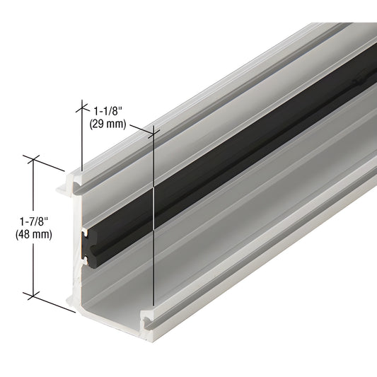 Clear anodized aluminum extrusion profile with black gasket, 1 1/8" x 1 7/8" (29x48mm), SKU CW27411.