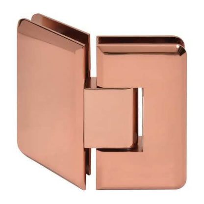 Image of CRL Rose Gold Cologne 045 Series 135º Glass-to-Glass Hinge for shower enclosures.