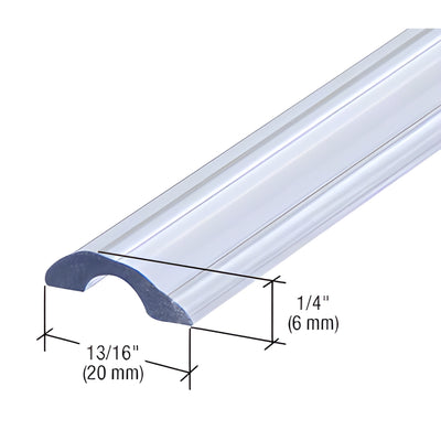 CRL Clear Frameless Shower Door Half-Round Threshold