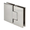 VCT180PN polished-nickel square 180 glass-to-glass shower hinge, solid brass, for 3/8-1/2 in (10-12mm) glass