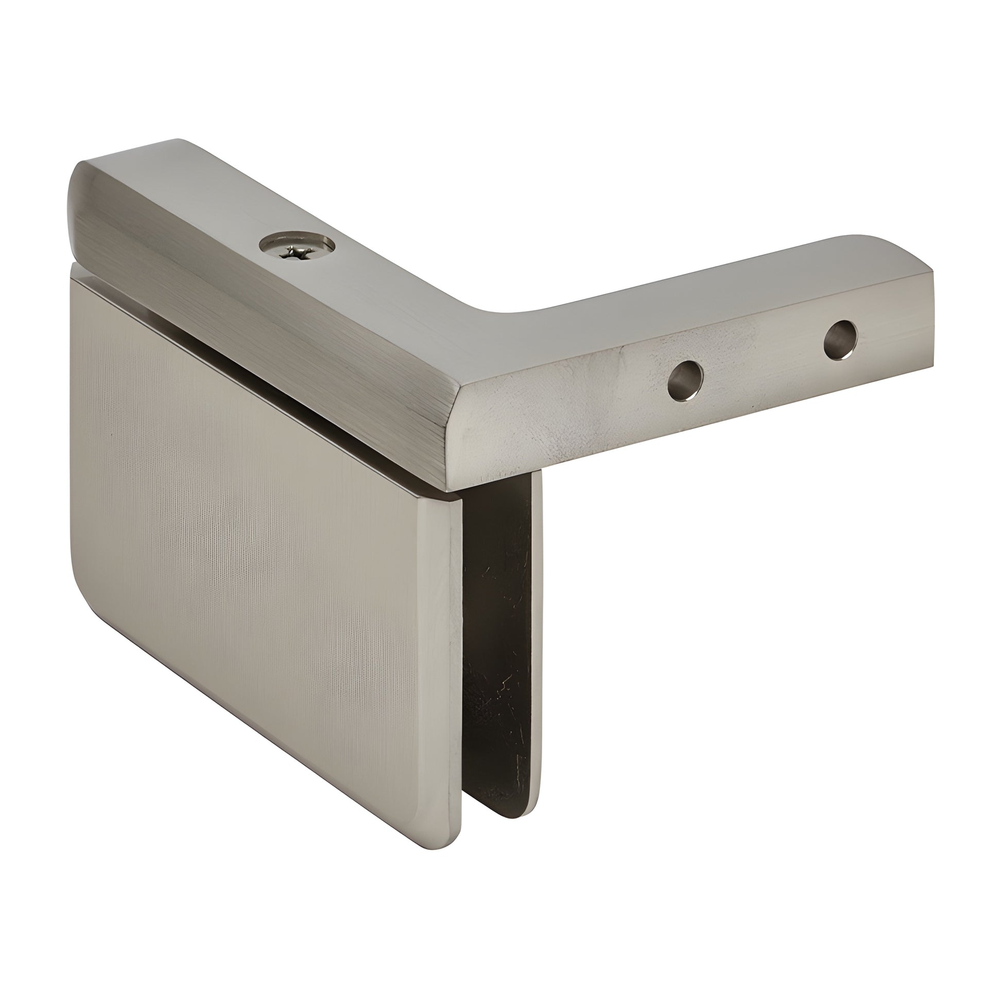 Brushed nickel Prima beveled pivot hinge for 8-10mm glass shower doors (PPH05RBN)