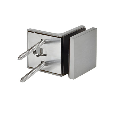 Brushed-nickel 90 brass glass clamp CCS90BN for 3/8-1/2 frameless shower panels