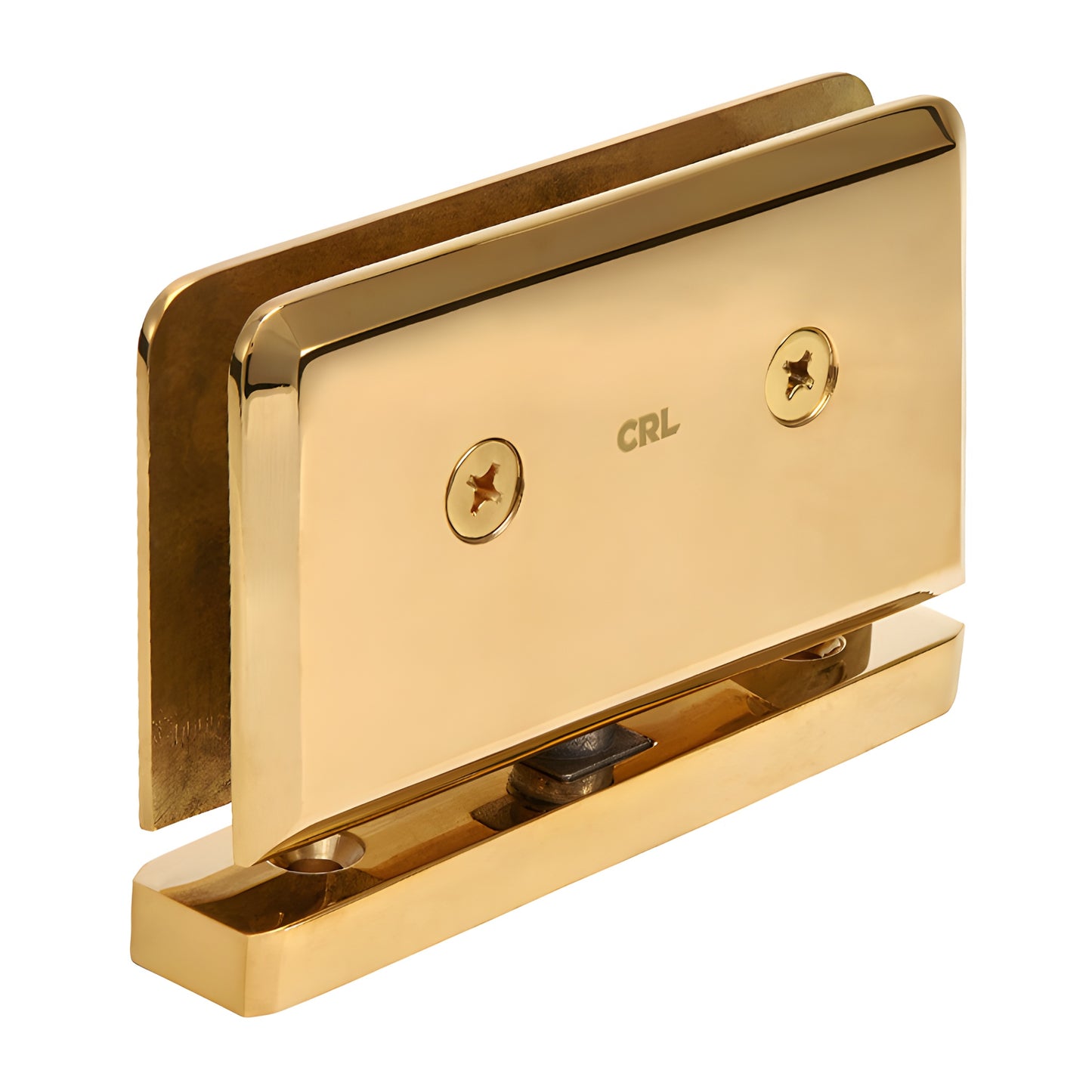 Unlacquered brass Senior Prima floor/sill pivot hinge for 1/2" (12mm) glass shower door, SKU SRPPH01ULBR