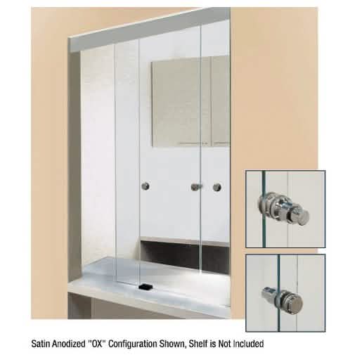 CRL Duranodic Bronze Anodized Sharyn 48"x48" OX Frameless Pass-Thru - Sleek and Durable De
