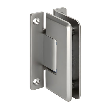 Cologne satin-nickel beveled brass shower hinge with H back plate for 3/8-1/2 glass - SKU C0L037SN