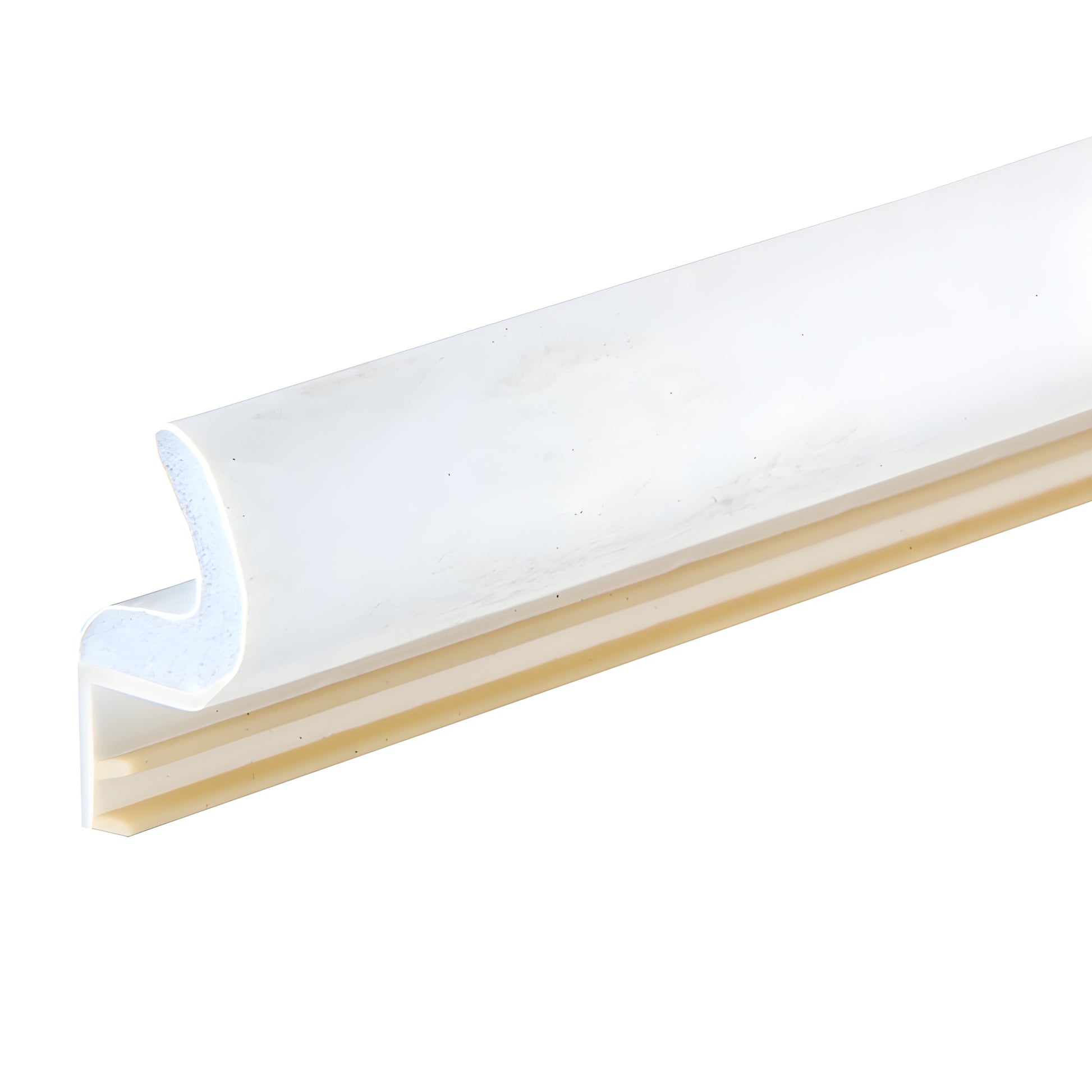 CRL E-Lon Foam Tite E650W82 white kerf-fit door weatherseal, closed-cell TPE foam with rigid locking barbs, 82 in
