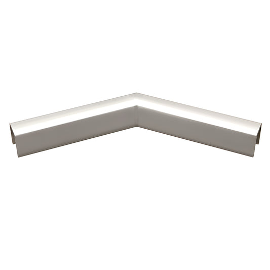 GRL10H3PS 135 polished 316 stainless steel cap-rail corner for 1/2 or 5/8 in (12/16 mm) glass