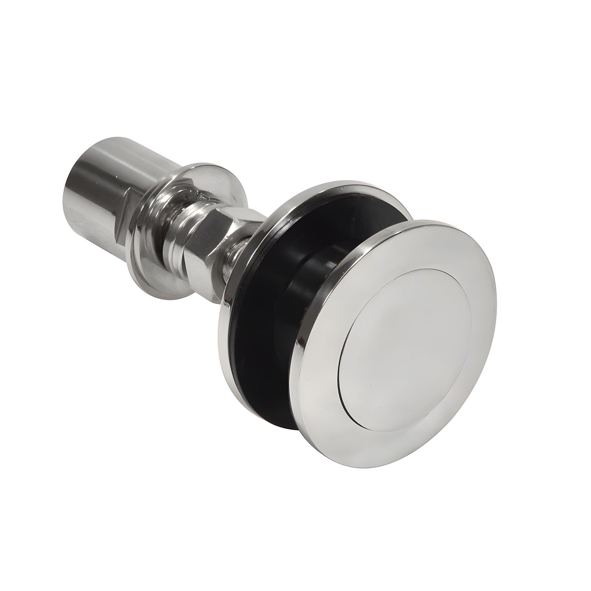 HRF14PS stainless steel rigid head glass attachment, polished 316 SS, for 12-27mm tempered glass, low-profile all-glass look
