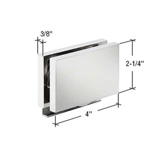 CRL Polished Chrome Rollers for Essence® Series Sliding System, Square Cornered Design