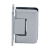 P1N037CH polished chrome Pinnacle brass shower hinge with H back plate, beveled edges, self-centering, for 8-12mm glass