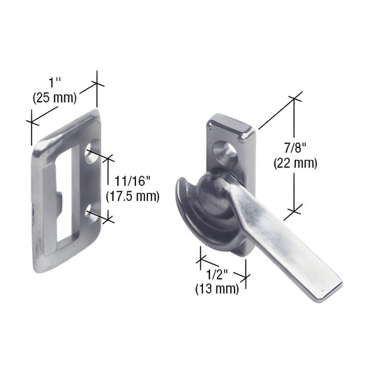 CRL F2510 brite zinc diecast left hand sash lock and keeper for residential/RV sliding windows, includes screws.