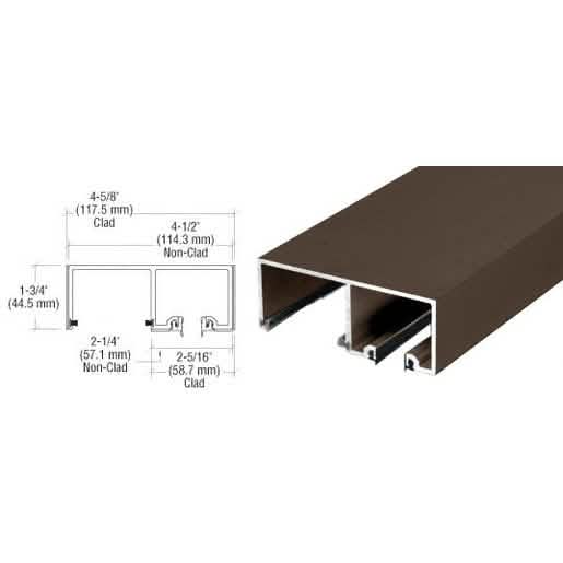 CRL Black Bronze Anodized 120" SSR Top Track for Smooth Sliding Door Systems