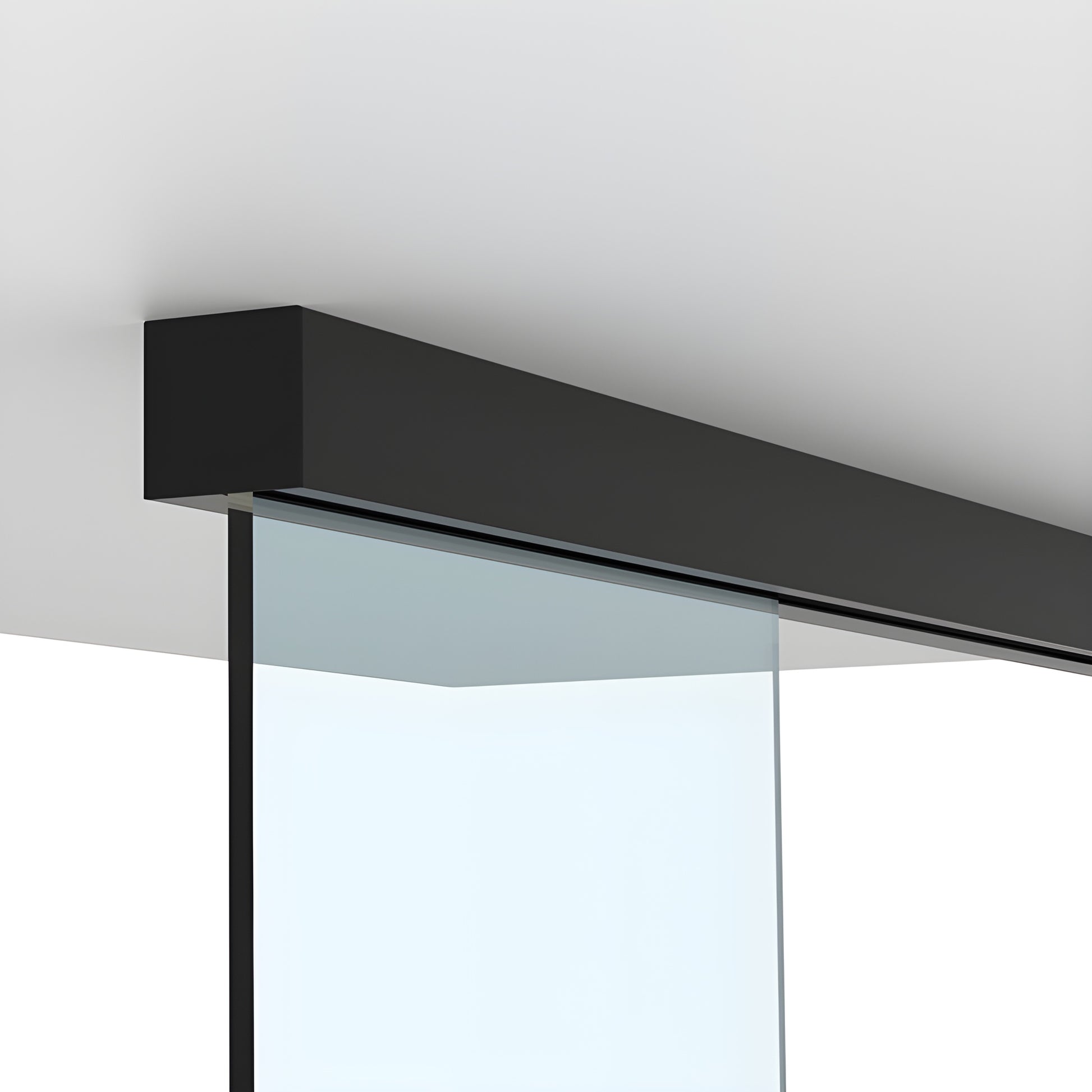 CRL690MBL matte black commercial sliding glass door kit with 118" track and top hangers