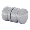 Polished chrome CRL Euro beveled back-to-back glass knob SKU SDK120CH, solid brass, 1-3/4" diameter for 6-12mm glass