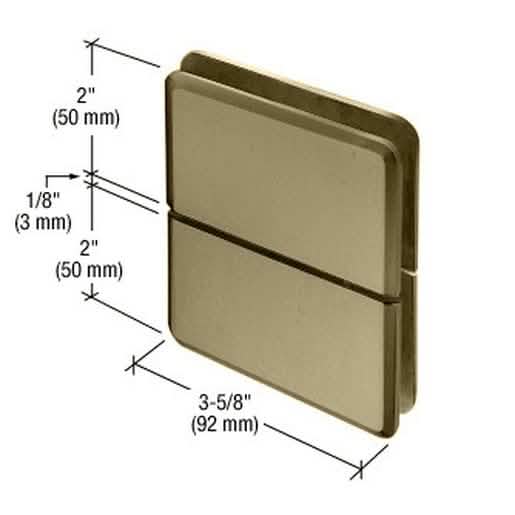 CRL Brushed Bronze Prima 02 Series Glass-To-Glass Mount Hinge for elegant shower doors.